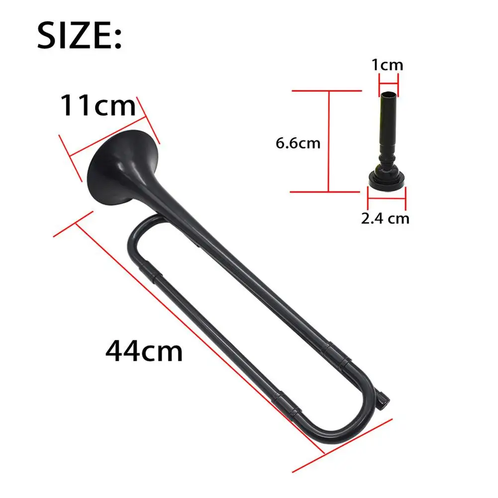 Trumpet Instrument B Flat Bugle Trumpet School Band Cavalry Plastic Horn Mouthpiece Brass Musical Instrument For Kid Beginner Present
