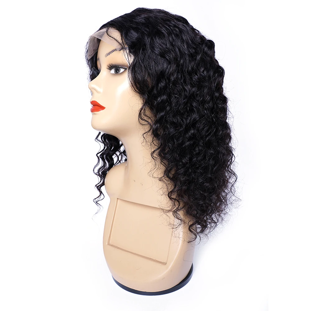 

Deep Wave 4x4 Lace Wig 100% Remy Indian Human Hair Wigs 4x1 T Lace 150% Density Wavy Extension 12-26 Inches Gemlong