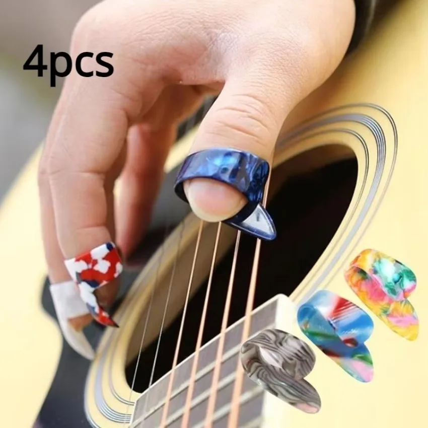 4Pcs Popular Guitar Part Finger Picks Pickup Guitar Thumb Fingerstyle Musical Instrument Pick Plectrum Guitar Hand Accessories