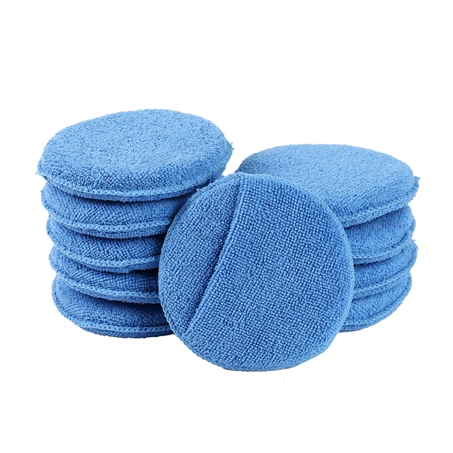 10pcs Car Wax Polish Applicator Pads Kit, 5 inch Microfiber Applicator  Pads, Blue Round Microfiber Sponge Applicators, Soft Foam Waxing Sponge Pad  for