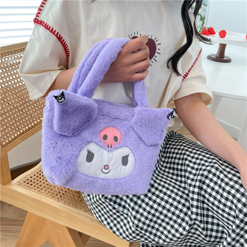 Kawaii Sanrio Cinnamoroll My Melody Kuromi Plush Tote Bags Cartoon
