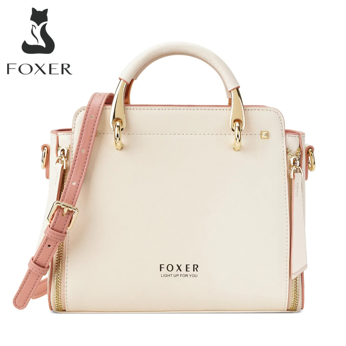FOXER Women Top Handle Tote Purse Leather Satchel Handbag Shoulder Bag for Ladies