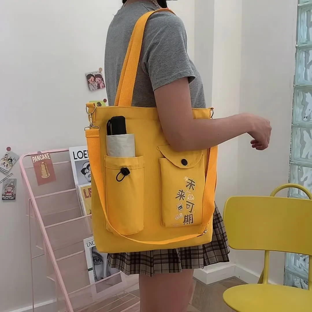 

Japanese Simple Messenger Bag Korean Bag Student Nylon Waterproof Canvas Bag Crossbody Bags for Women Satchels