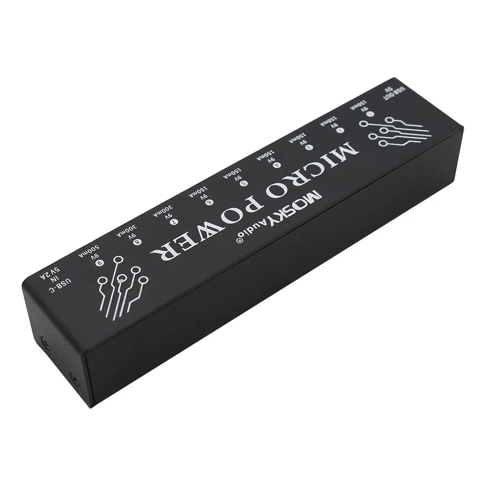 모스키 마이크로 파워 9개의 DC 출력 +1개의 USB 출력 이펙트 페달 전원 공급 장치 9V 150-300mAh 기타 페달용