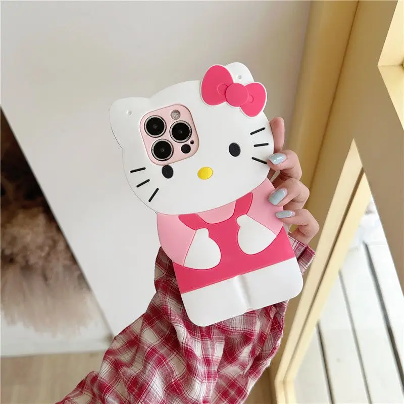 thumbnail image 1 of Sanrio 3D Stereoscopic Hello Kitty Cases For iPhone 15 14 13 12 11 Pro Max Mini XR XS 8 Plus Y2K Soft Shockproof Full Lens Cover, 1 of 4
