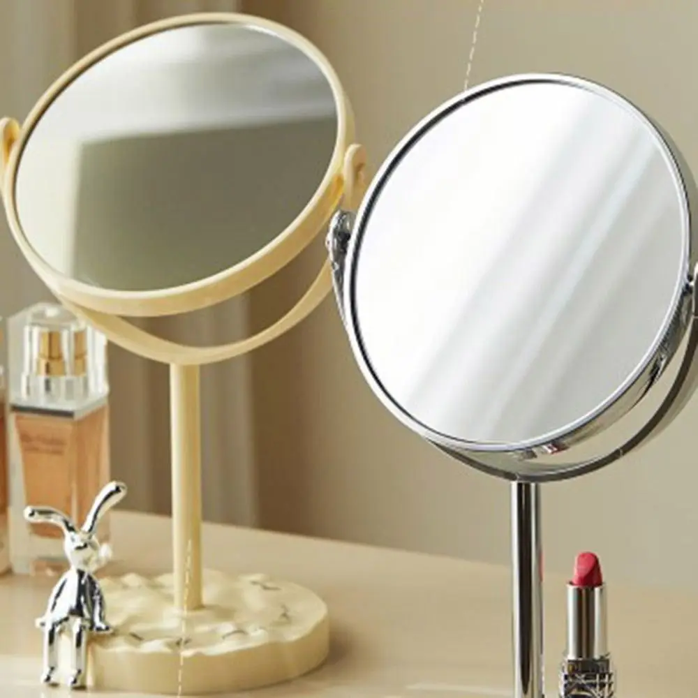 Nordic Double-Sided Vanity Mirror Detachable 360° Rotatable Desktop Stand Mirror 1:2 Magnifying High Definition