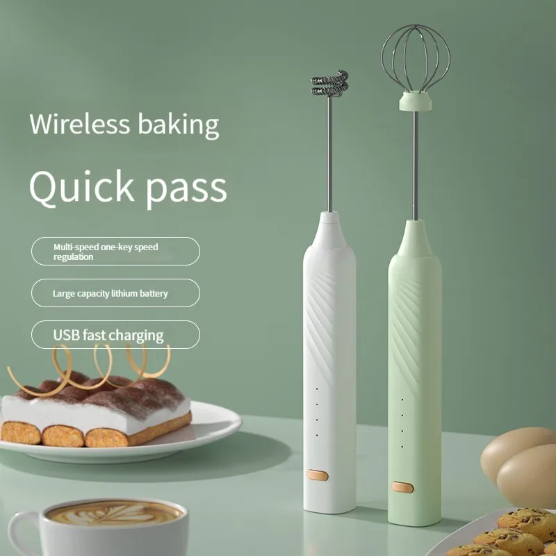 1PCSEggBeaterElectricHandheldRotaryEggWhiskCoffeeFrothing