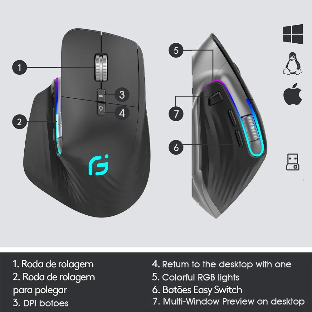 Bluetooth Rechargeable Gaming Mouse - Image 4