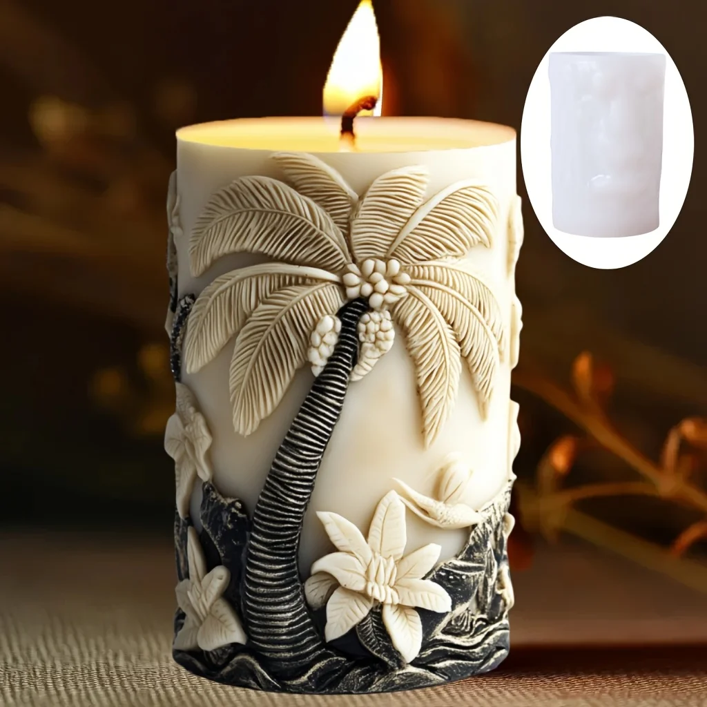 3DCoconuttreereliefcylindricalcandlesiliconemoldbeachtreeresinmoludpalmtreeflowerreliefhandicraftgypsummolds-AliExpress15