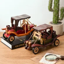 

Home Ornament Retro Wooden Classic Car Ornament Creative Home Desktop Classic Car Model Decoration Ornament Wooden Crafts