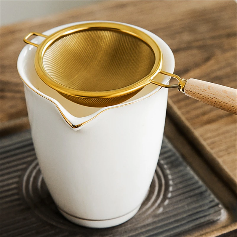 Description Picture 4 of itemWooden Handle Reusable Tea Strainer Stainless Steel Fine Leak Mesh Sieve Tea Leaf Infuser Coffee Filters Teapot Accessories