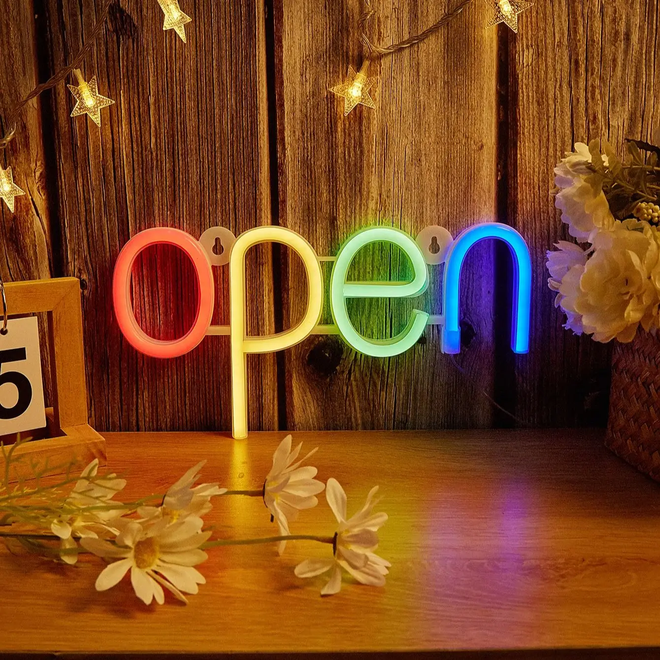 לוחות נאון LED של Chi-buy עם פתיחה באמצעות USB, תאורת לילה בעיצוב 3D לקירות חדר שינה וסלון