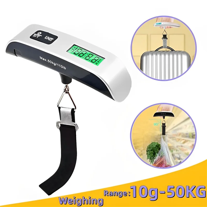 Portable LCD Digital Hanging Scale Luggage Suitcase Baggage Weight Travel  Scales with Belt for Electronic Weight Tool 50kg/110lb - AliExpress