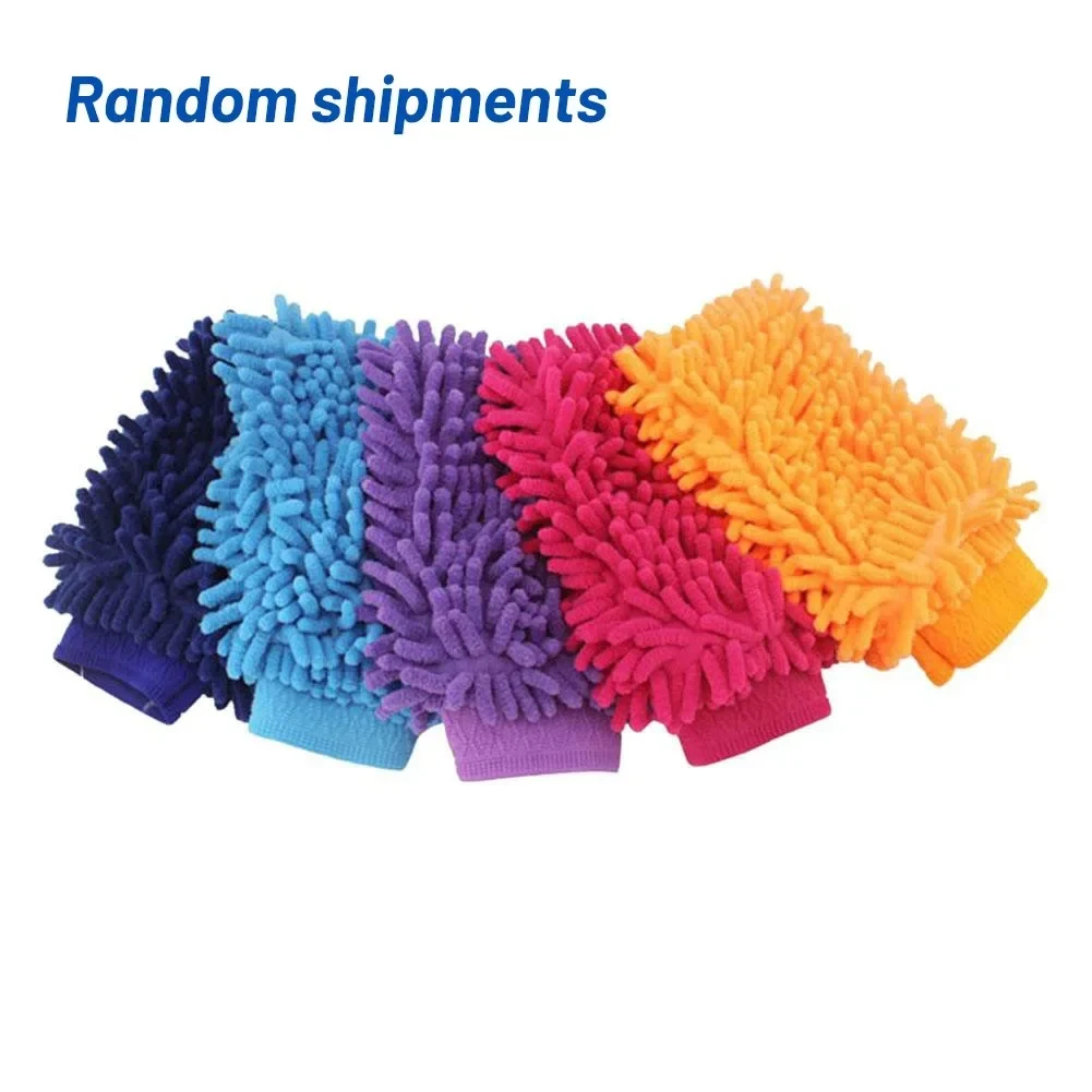 Car Wash Gloves Chenille Coral Fleece Gloves Washing Wiper Car Cleaning Towel Auto Dust Washer Mitt Car Cleaning Accessories BEST SELLERS