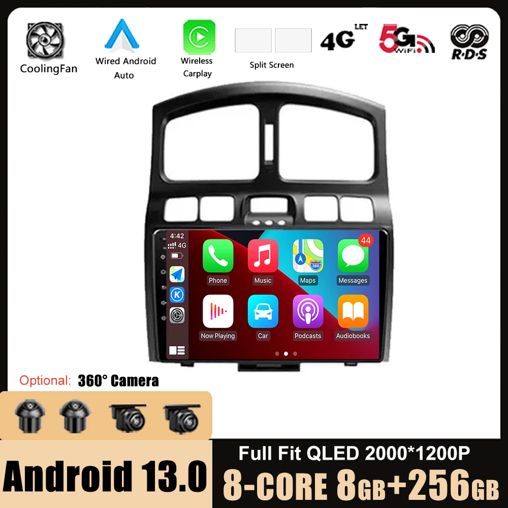 

Android 13 For Hyundai Santa Fe SM 2000 - 2012 For JAC S1 Rein 1 2007 - 2013 Car Radio GPS Navigation Multimedia Video Stereo