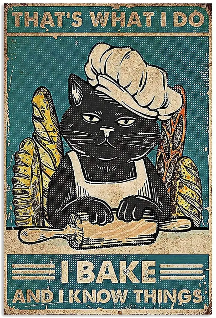 

Black Cat Kitchen Decor That's What I Do I Bake And I Know Things Poster Cat Smoke Poster Bar Bathroom Bar Garden Home Outd