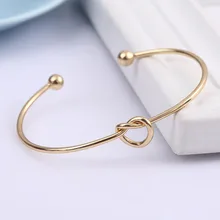 

5Pcs Knot Heart Cuff Rose Gold Bangles Opening Stainless Steel Mixture Bracelet for Women Girl Jewelry Gift Fashion Accessories