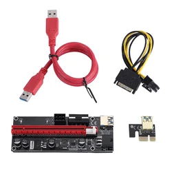 Ver009 – carte adaptateur Usb 3.0 Pci E Riser Ver 009S Express, 1X 4X 8X 16X, 15 broches à 6 broches, câble d'alimentation, 4 pièces/ensemble 