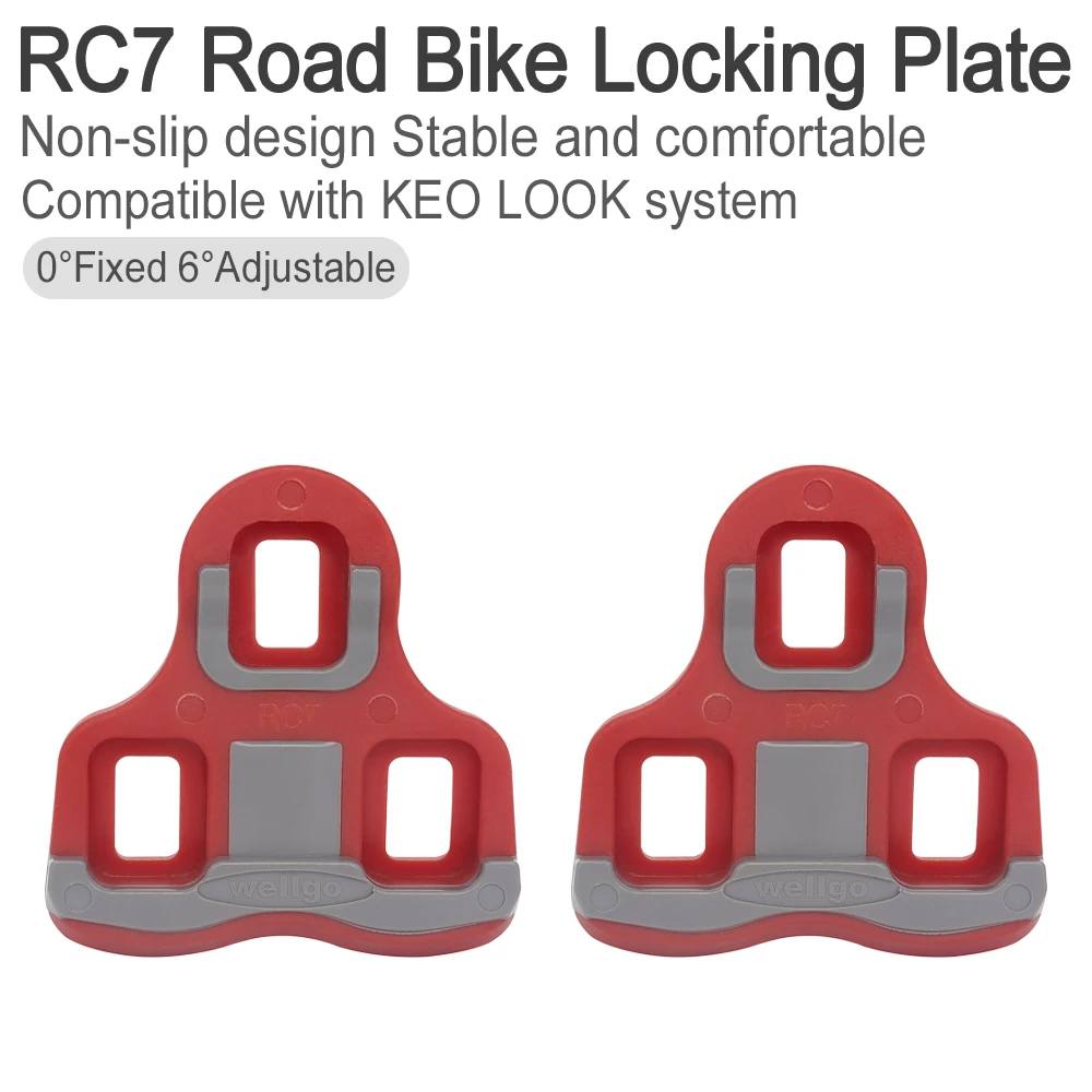 RC7-6 ° Red Road Bicycle Lock Plate Floating Pedal Splint Bicycle Riding Shoe Accessories Bike Pedals With KEO LOOK System