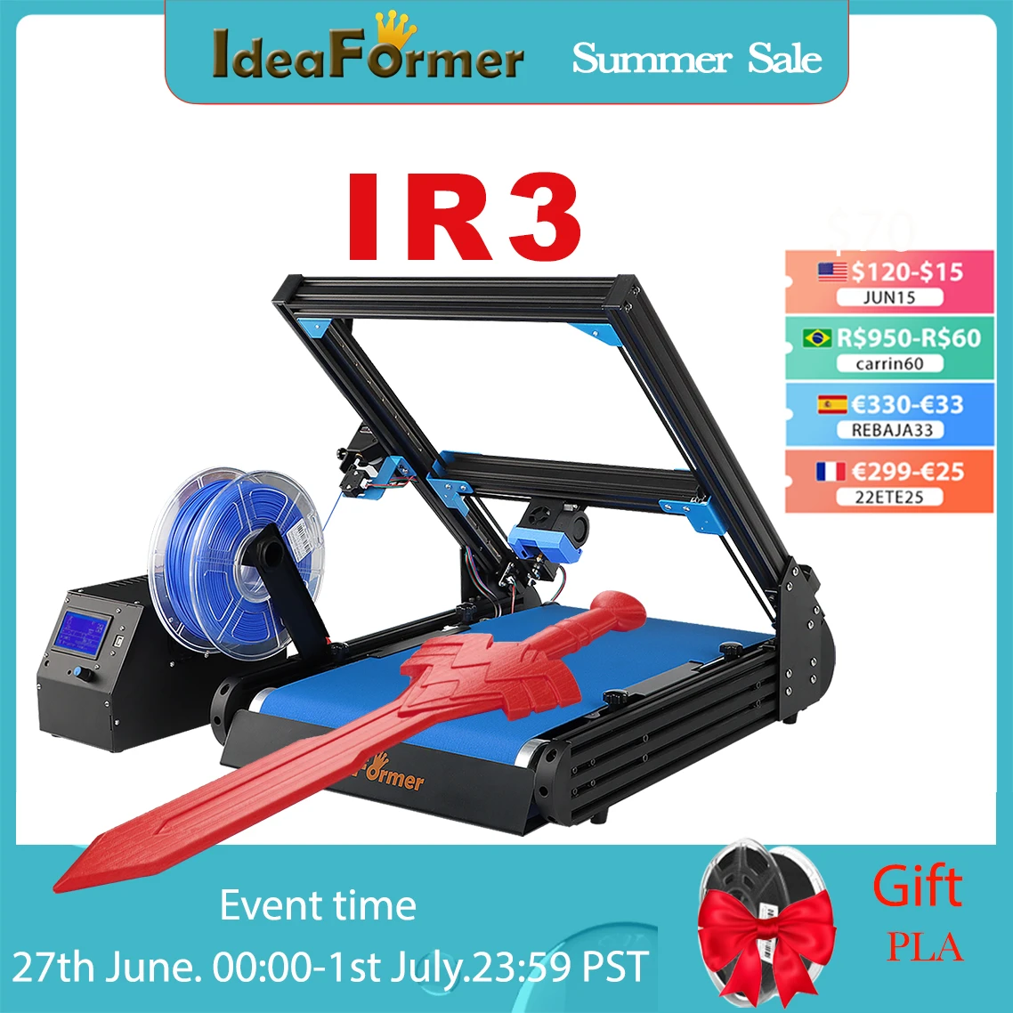 Impresora 3D máquina de impresión de extrusora de doble Infinite Z Axis CoreXY, para la industria de Cosplay familiar, IR 3, 250x250 x relé mm| | - AliExpress