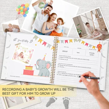 Baby Growth Photo Album Our First Year Baby Memory Book For Birth Record Moments & Memories The Baby Book Special Birth Gift 4