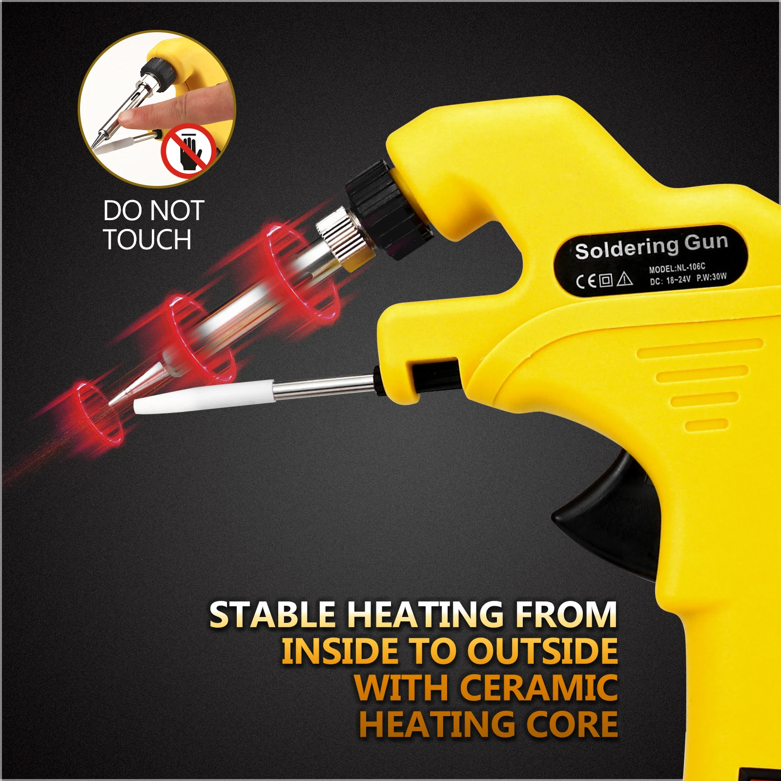 30W Cordless Soldering Iron Kit for Dewalt 20V Li-ion Battery 30s Quick Preheat Electric Welding Gun Repair Tool (No Battery) 5