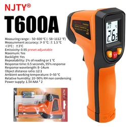 Advanced Non - Contact Infrared Thermometer with Laser Guidance and Light Alarm (T600A)