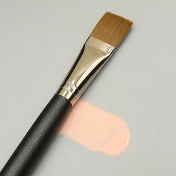 1Pc Professional Wooden Handle Foundation Brush Cream Blending Concealer Makeup Brush Soft Facial Mask Mud Brush Cosmetic Tools - Thumbnail 2