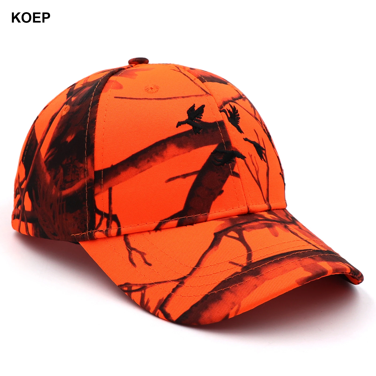 KOEP New Tree Orange Camo Baseball Cap Fishing Caps Men Outdoor Hunting Camouflage Jungle Hat Wild Duck Embroidery 4