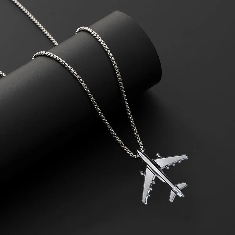 

Creative Simple Airplane Pendant Necklace For Women Fashion Aircraft Plane Choker Clavicle Chain Necklaces Romantic Jewelry Gift