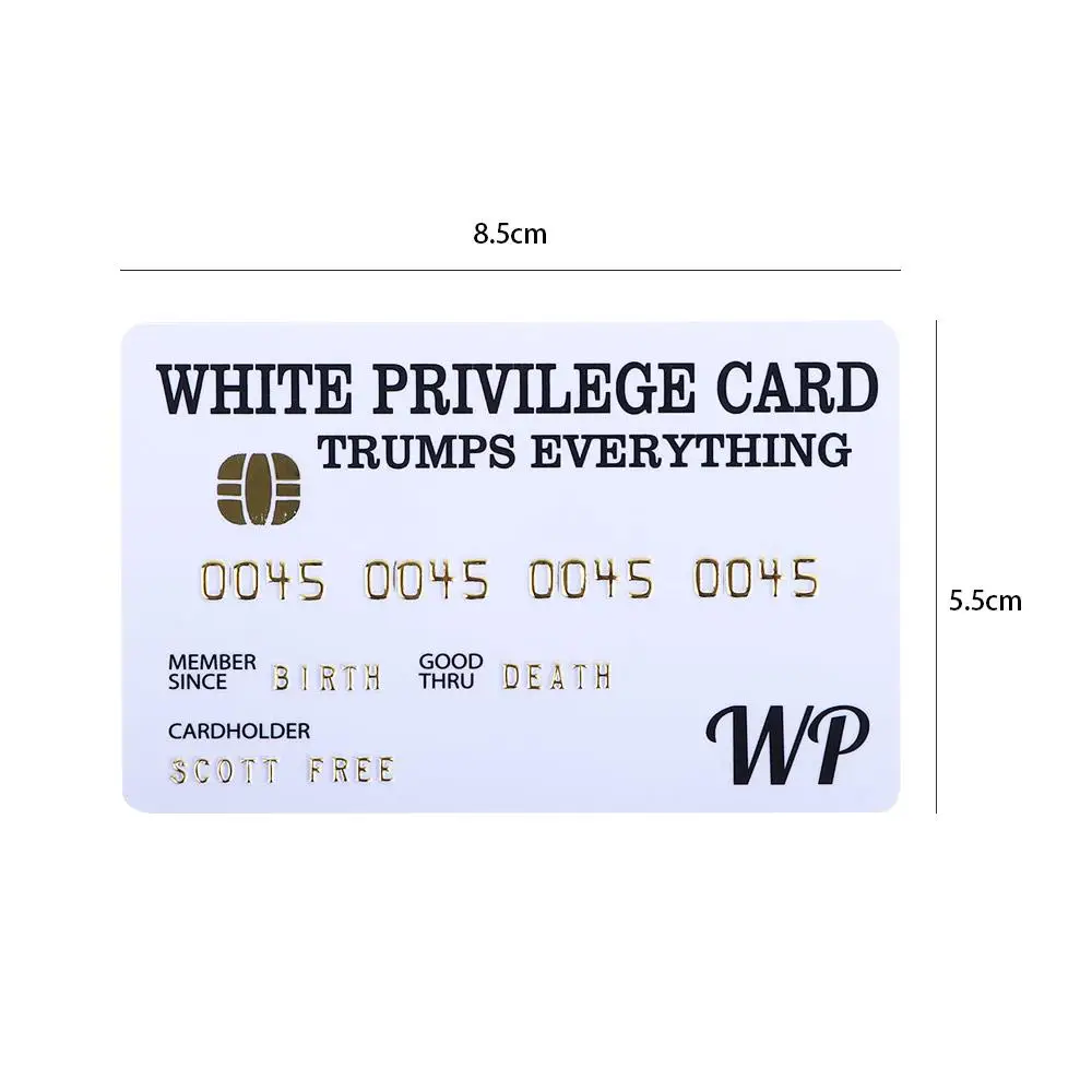 Wallet Size Black White Novelty Credit Card Official Race Card Privilege Trumps Everything custom cards gag cards message cards