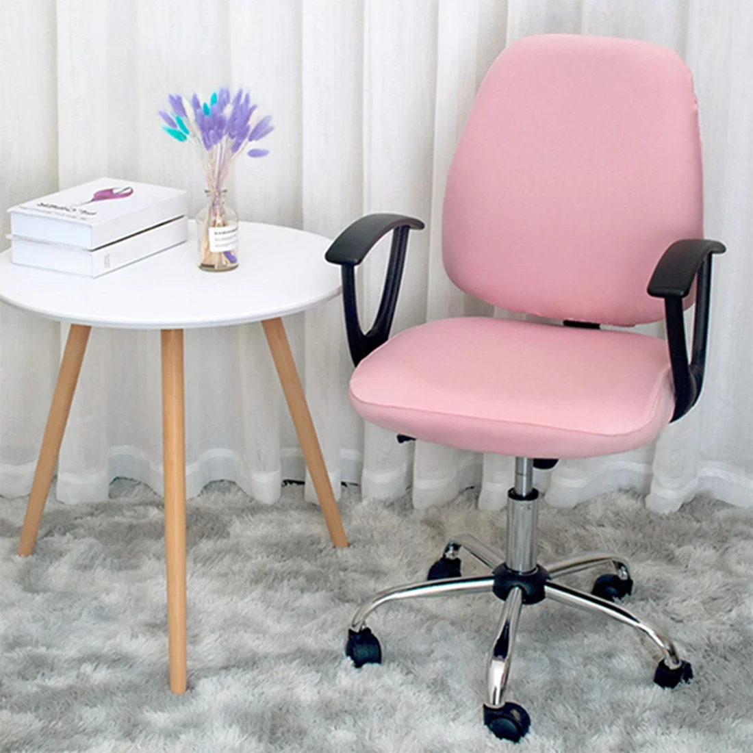 Universal Stretch Office Chair Cover with Removable Seat Protector - Stylish Home and Workspace Decor