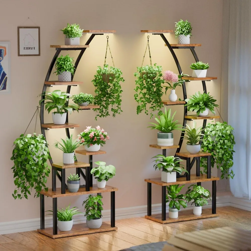 

Tall Plant Stand for Indoor Plants Multiple Curved Plant Holder for Living Room Patio Shelf Flower Rack Home Outdoor Furniture