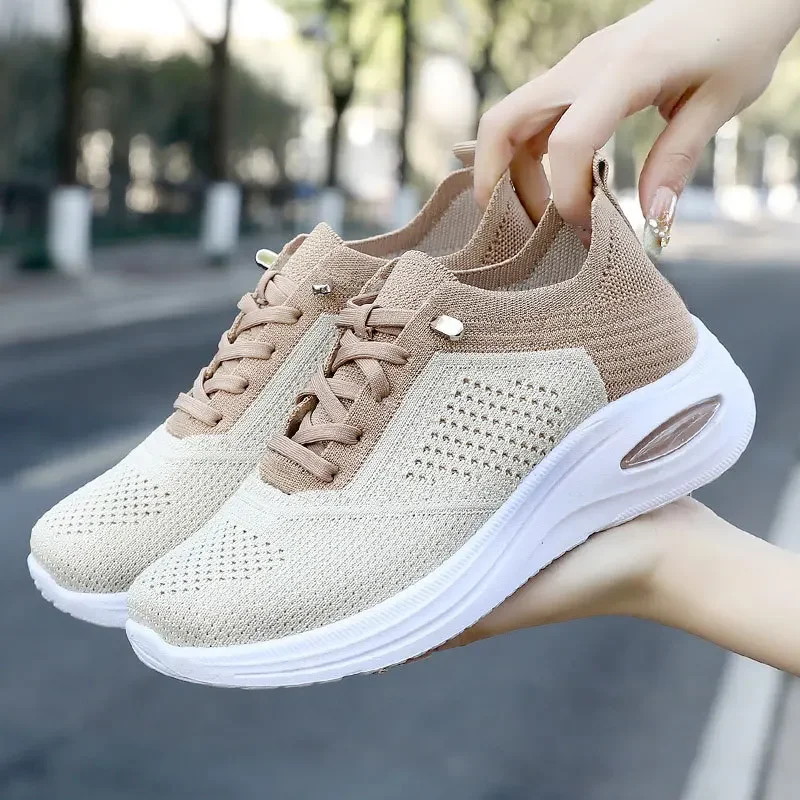 2025 Spring/Summer New Thick soled Knitted Sports Shoes - Running Shoes Fashion Sports Women's Shoes sneakers women 3