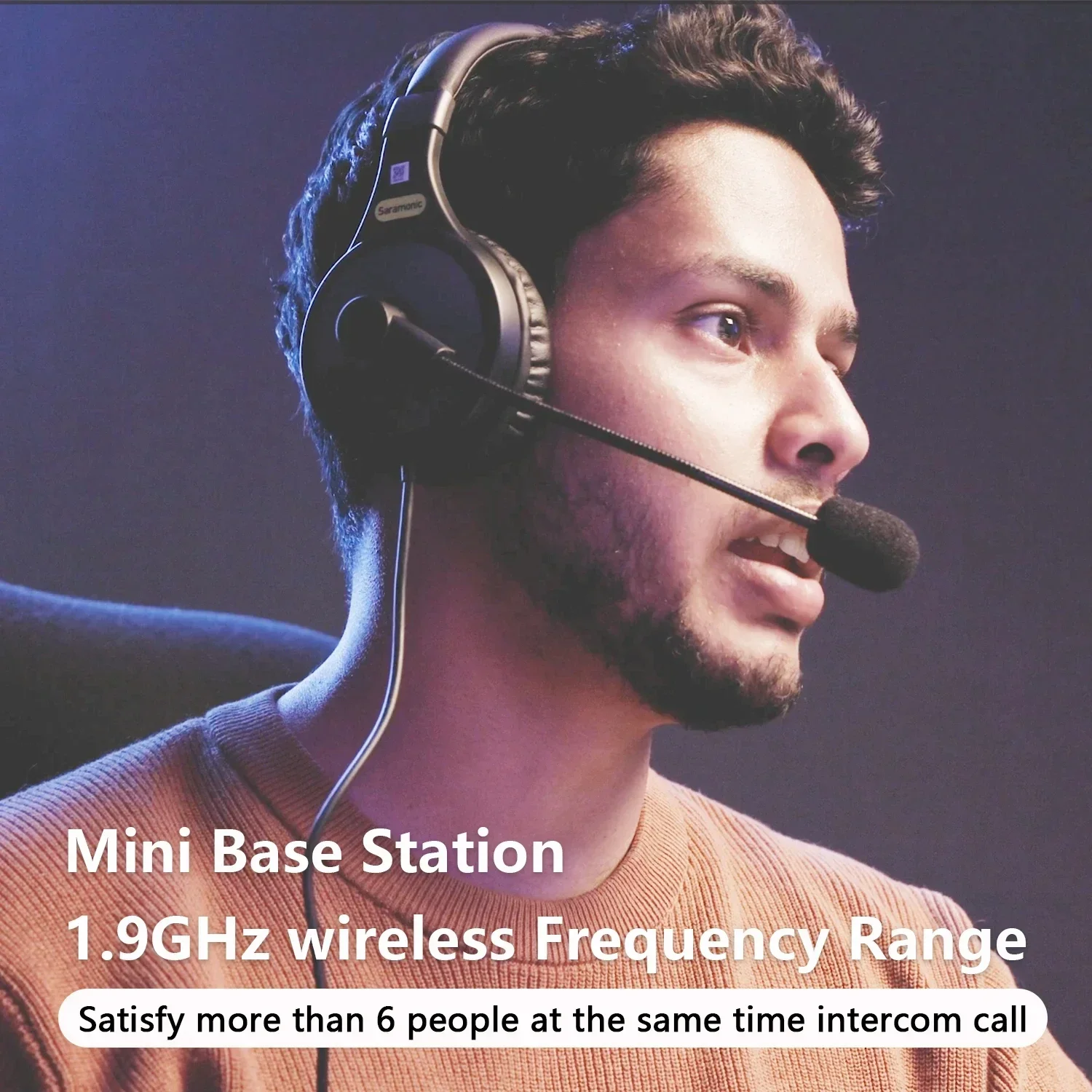 사라모닉 와이탈크 WT9D 풀 듀플렉스 무선 인터콤 헤드셋 시스템 팀 통신 헤드셋 영화, 무대, 스포츠용 마이크