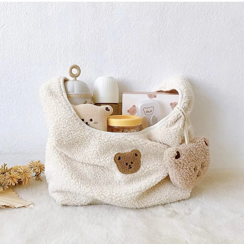 

The New Practical Cute Mommy Going Out Bag Cashmere Fabric Multi-functional Handbag Hanging Bag