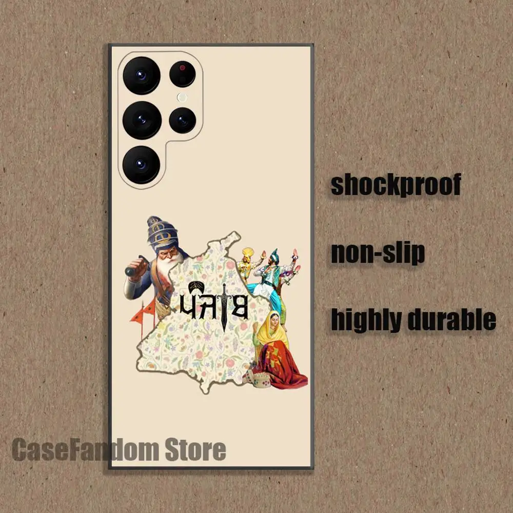 Elegant Black Punjab Map Phone Case - Artistic Design Cover