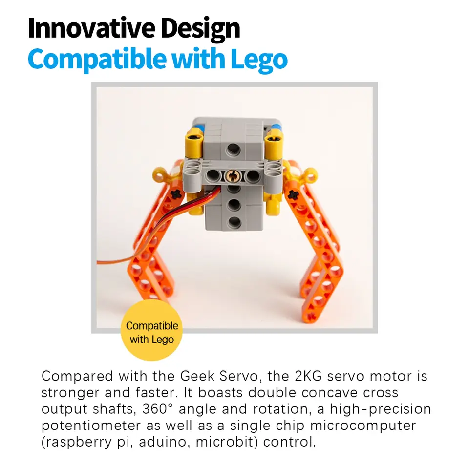 2KG Programmable 270° 360° Servo Motor Compatible With Lego Building Blocks For Arduino Projects DIY Electronic Parts image 3