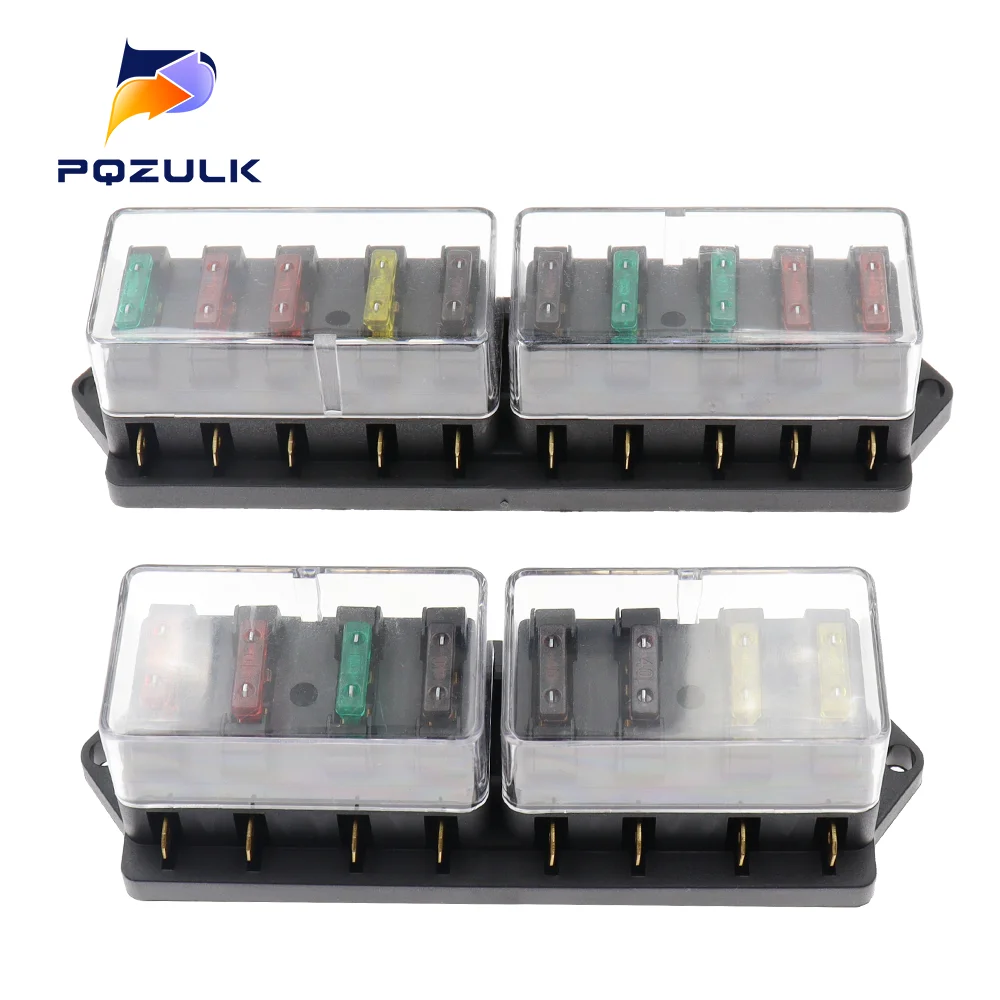 Car fuse holder 4/6/8/10/12 Way Circuit Standard ATO Blade Fuse Box Block 12V/24V For 22mm Handlebar Motorcycles E-Bikes