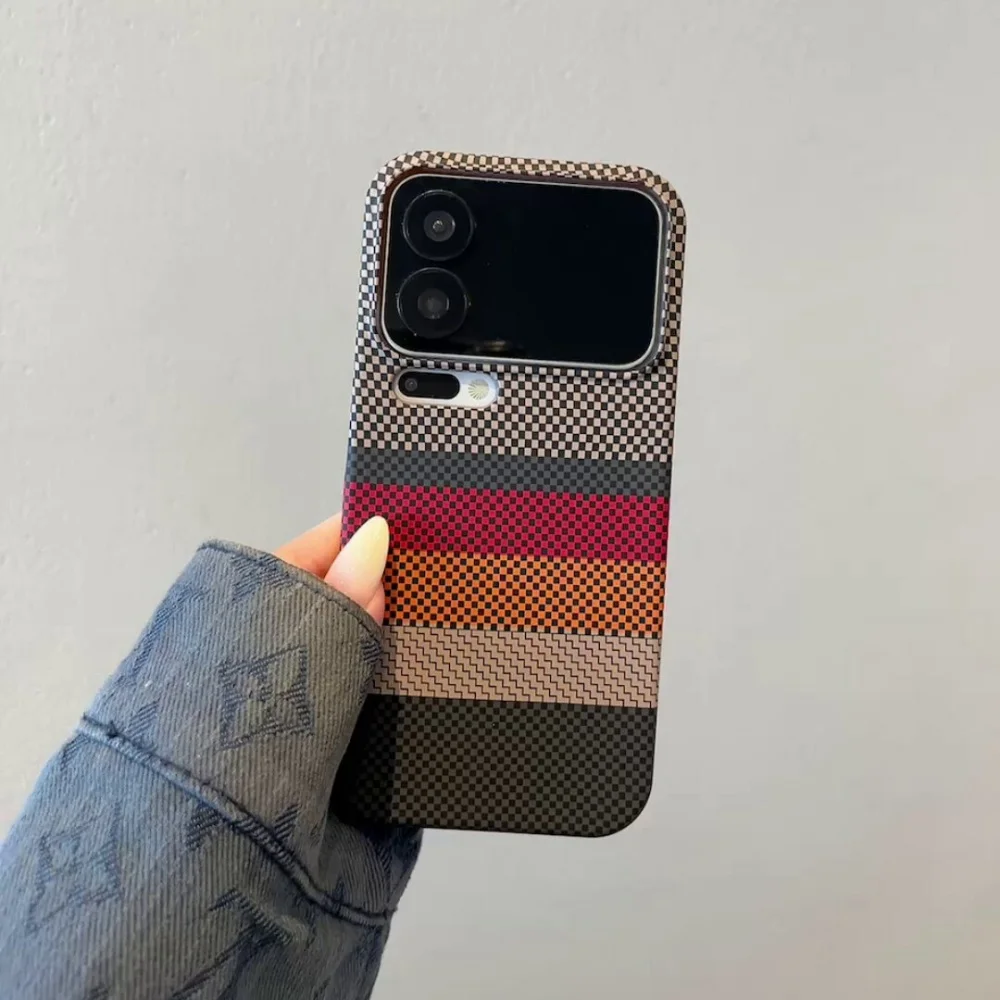 Frosted Carbon Fiber Texture Magnetic Phone Case with Kevlar Cover