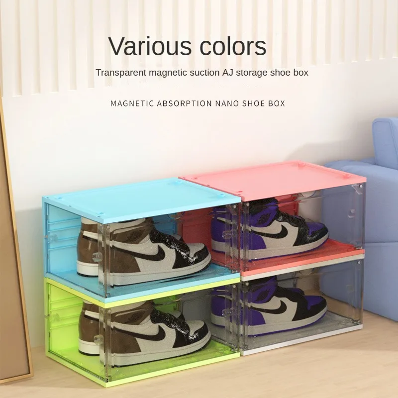 1 Pcs Sneaker Storage Box Transparent Shoe Box Display Storage Shoe Cabinet Sneaker Flip Shoe Rack Shoe Cabinet Shoe Organizer