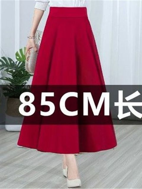 High Fashion Wine Red Medium Length Skirt Skirt High Waisted Skirts Womens A Line Pleated Skirts Casual Summer Mini Skirts