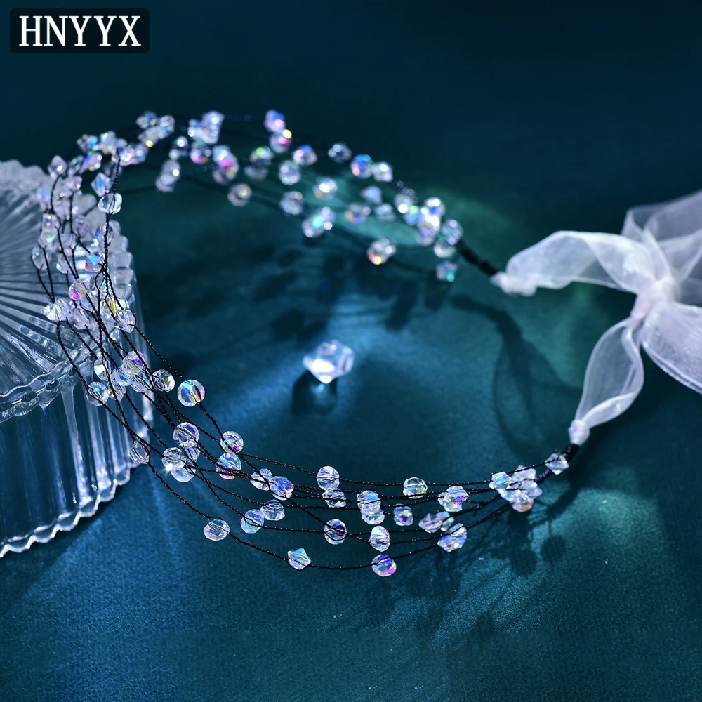 

HNYYX Crystal Soft Chain Shiny Headband Bridal Wedding Hair Vine Party Hair Piece Fashion Jewelry Hair Accessories for Women