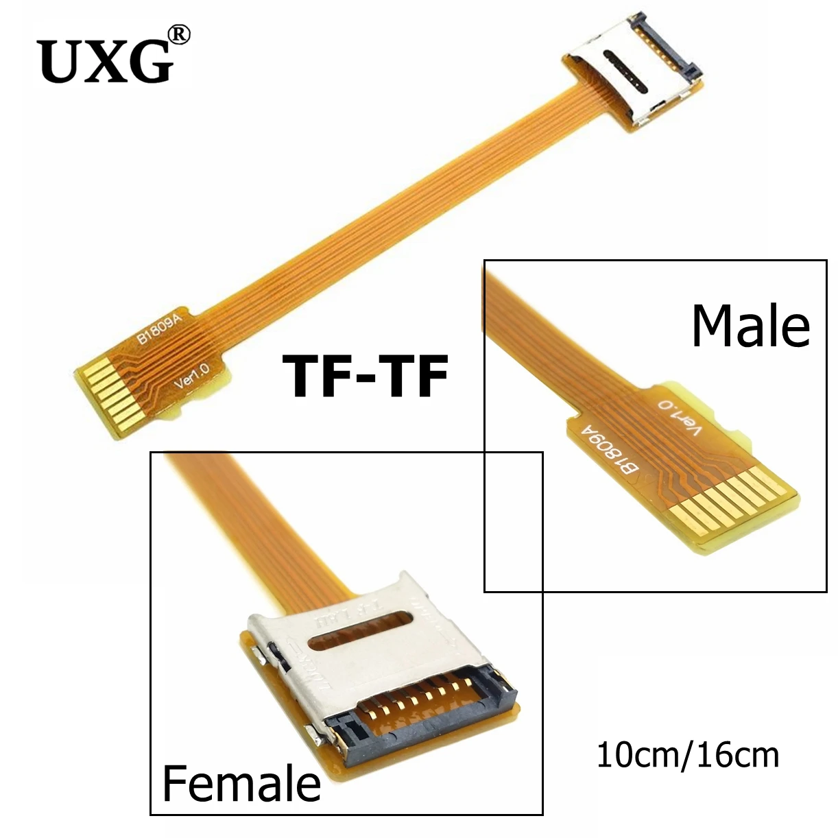 Micro sd tf para Memory Card Kit Macho para Fêmea Cabo de Extensão Ribon Macio Flat Fpc Mobile Tablet Câmera Extender 10cm 16cm