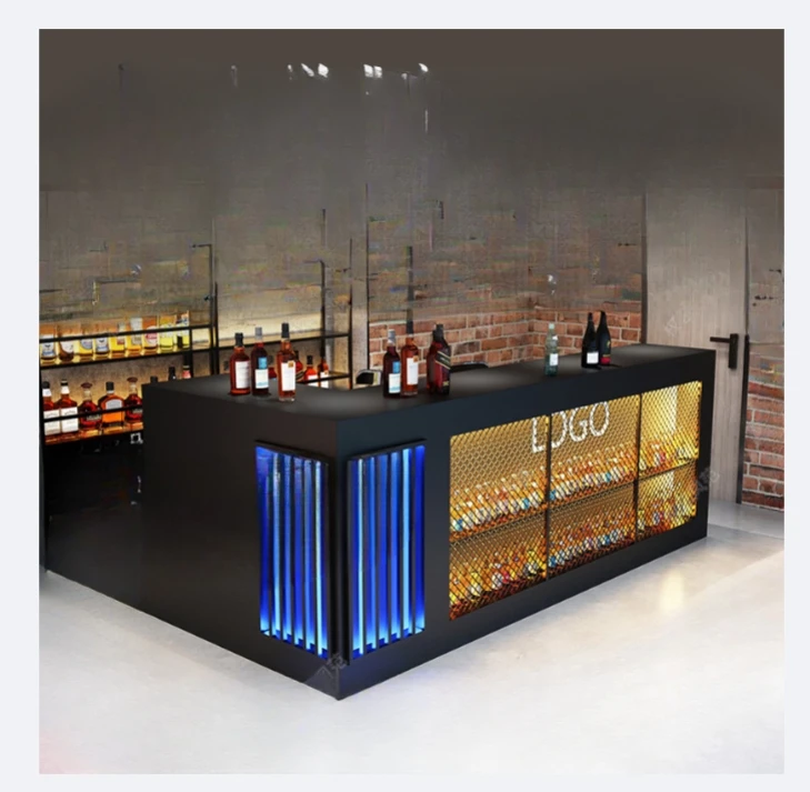 Industrial style checkout page restaurant milk tea shop barbecue counter bar corner beauty salon bar reception desk