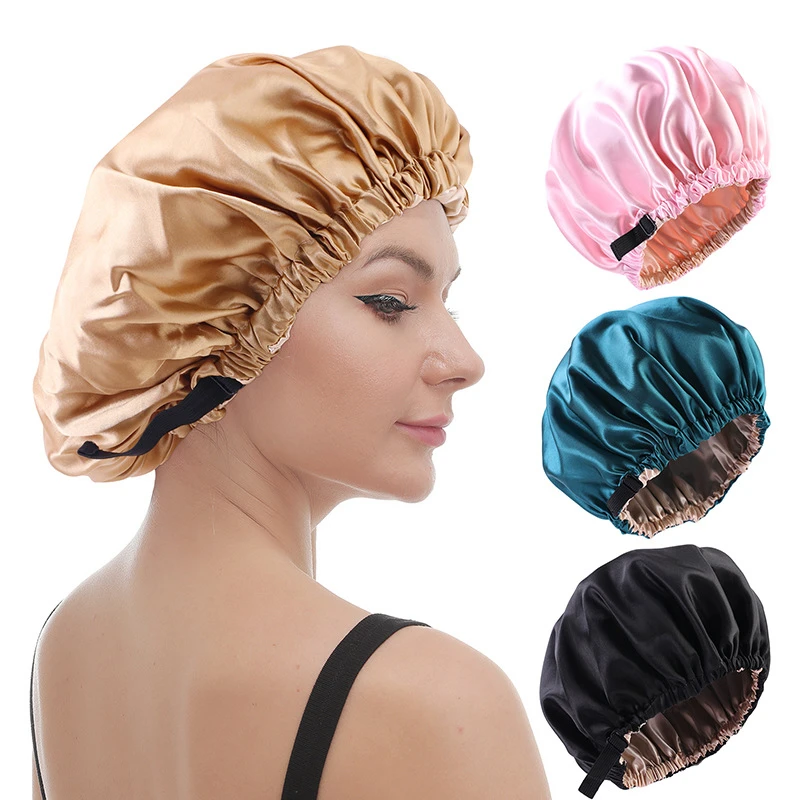 Bonnet De Nuit En Satin Pour Filles Bonnet De Cheveux Couvre-Tête En Soie R