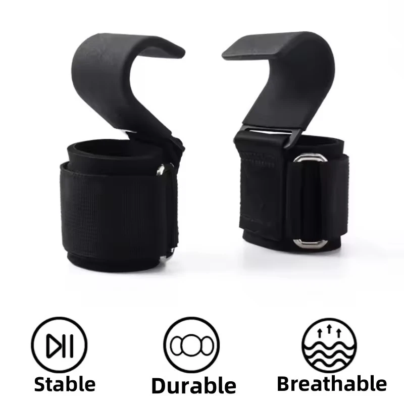 A Pair of Wrist Protection Anti Slip Weightlifting Hooks Gym Fitness Hooks Pull Up Grip Strength Wrist Protection Hooks
