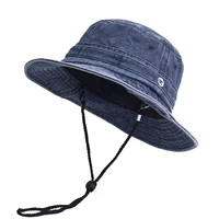 Washed Cotton Bucket Hats Spring Summer Men Women Panama Hat Fishing Hunting Cap Sun Protection Caps Outdoor Sun Hat 4
