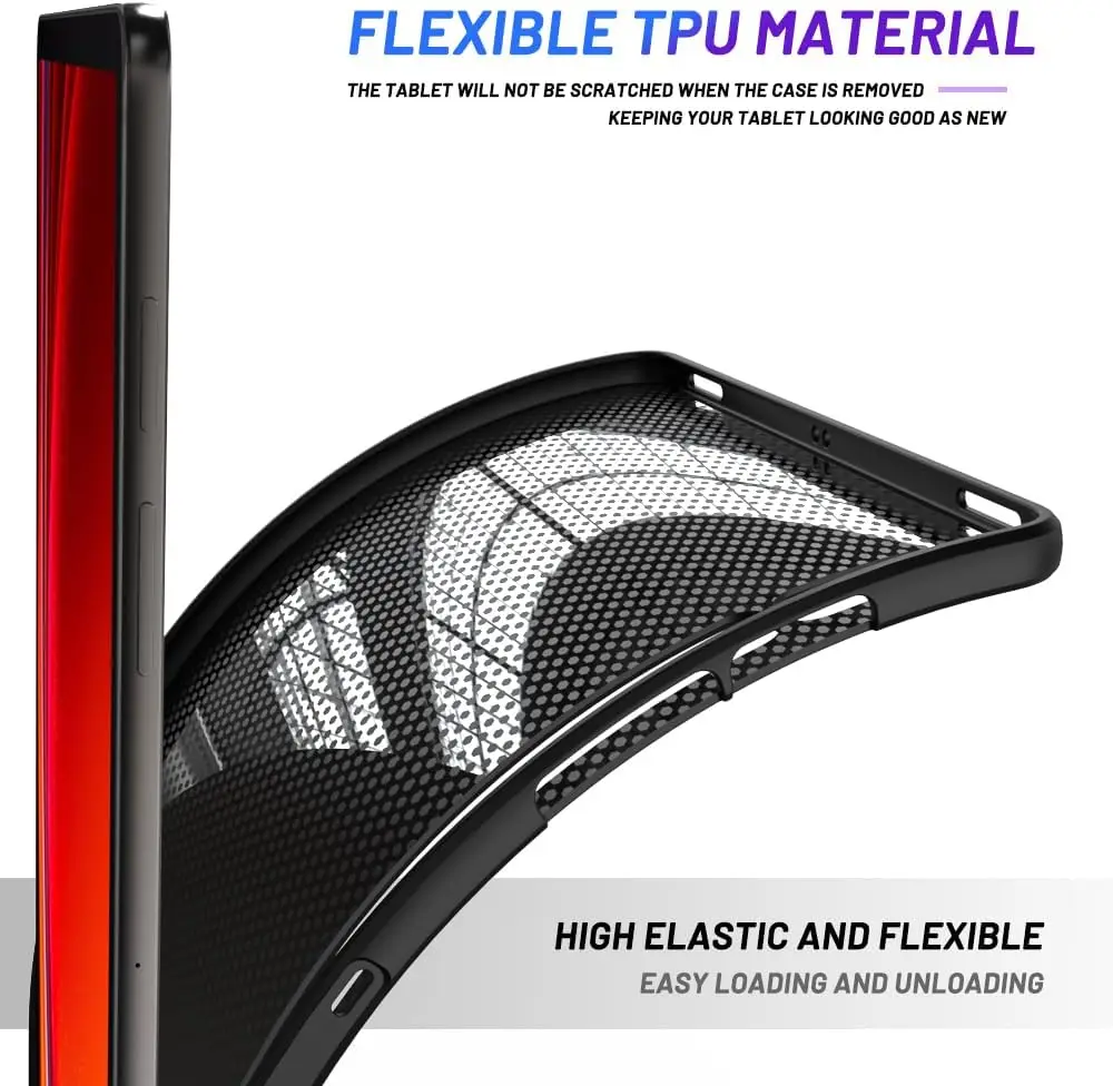 Silicone Flexível Tpu Preto Escudo Protetor Estojo Macio Tampa Traseira Samsung Galaxy Tab s9 a9 s7 fe s8 s9 Plus Ultra 124 2023 - Imagem 3