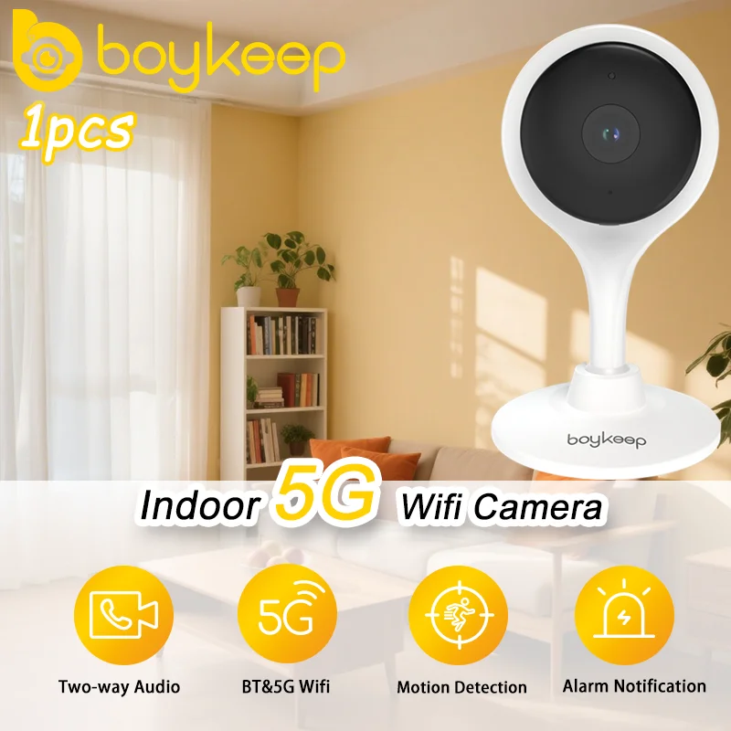 Boykeep WiFi Camera, 3MP 2K HD Video, Night Vision, Two-Way Audio, Motion Tracking, Local/Cloud Storage, Alexa Echo Show Compati 1